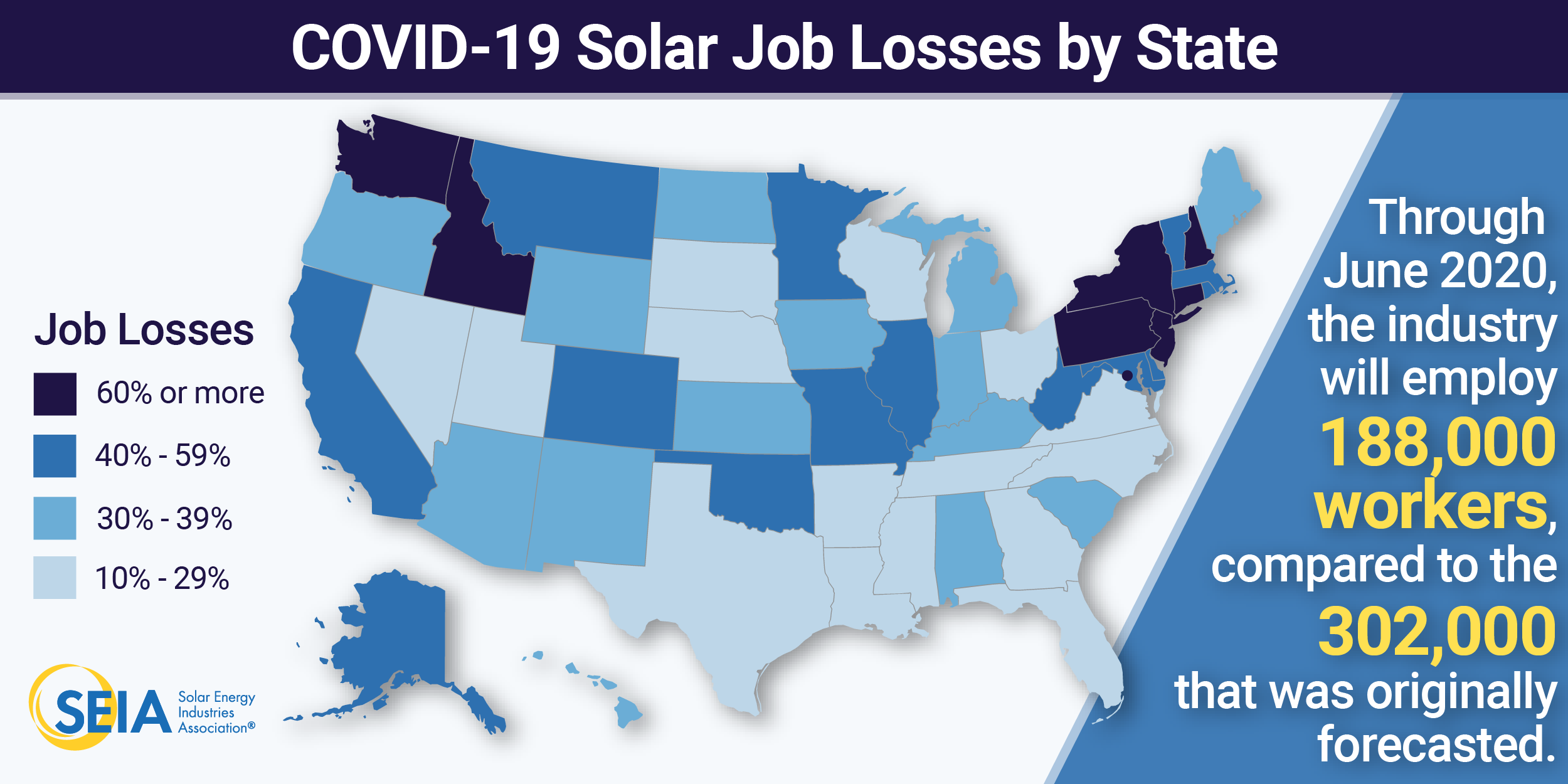 COVID19 solar job impact map