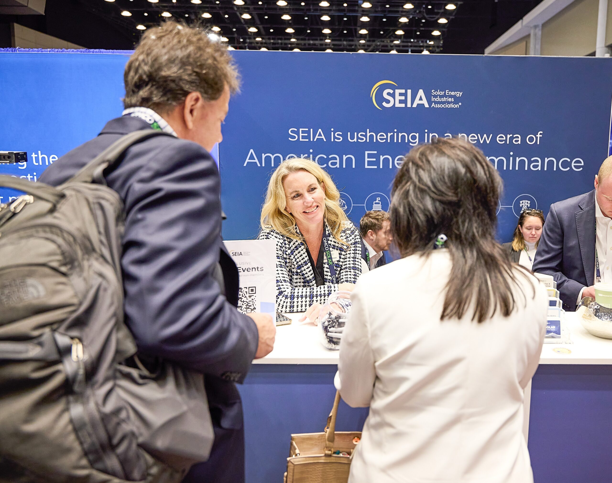 Vanessa Membership Representative at RE+ Booth with members