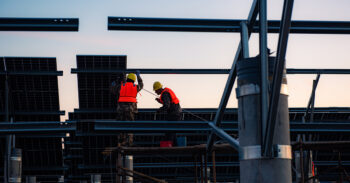 Solar installers on a utility scale solar project