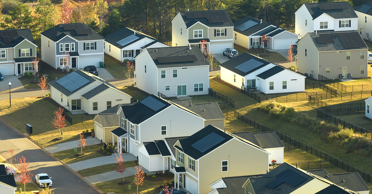 View from above residential solar in South Carolina