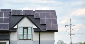 Home with solar panels